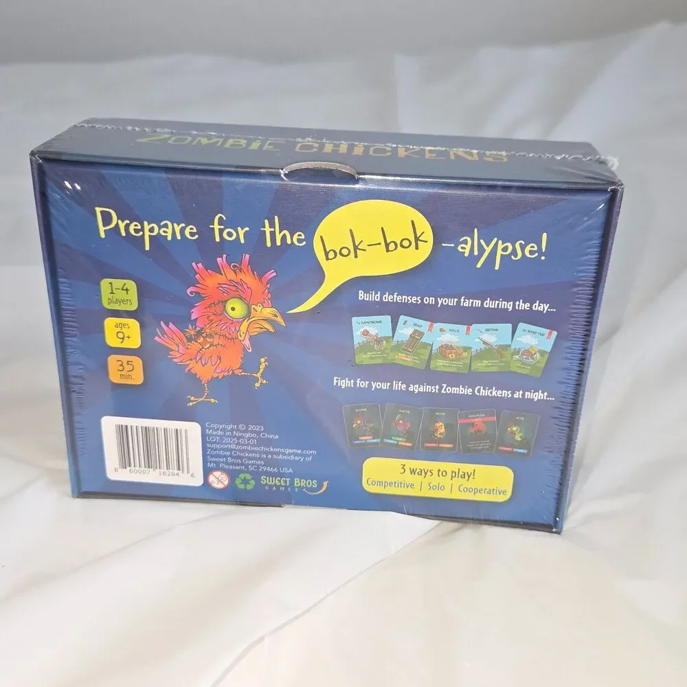 Zombie Chickens Family Card Game Cooperative Competitive Solo 1-4 Players